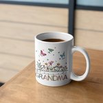 Personalized Birth Butterfly Grandma Garden 11oz Ceramic Mug with Names Mother's Day Birthday Gift for Mom Grandma