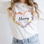 Sweat personnalisé avec 1-10 noms d'enfants Fête des mères Cadeau d'anniversaire pour Grand-mère Maman