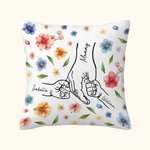 Personalizzato mano nella mano acquerello floreale copertina cuscino con nomi compleanno festa della mamma regalo per la madre nonna zia