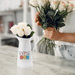 Florero de cerámica personalizado con flores de acuarela y texto Decoración para el hogar Regalo del Día de la Madre para mujer