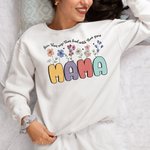 Sweatshirt fleur aquarelle personnalisé avec texte Fête des mères Cadeau d'anniversaire pour femme