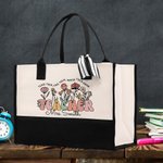 Personalisierte Boho-Stil Frühling Wildblumen Tragetasche aus Segeltuch Große Kapazität  Wertschätzung Geschenk zum Ende des Schuljahres für Lehrerin