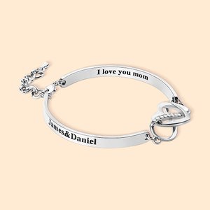 Personalised Infinity Heart Bracelet with Name Anniversary Mother's Day Gift for Mom Grandma