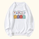 Sweatshirt fleur aquarelle personnalisé avec texte Fête des mères Cadeau d'anniversaire pour femme
