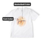 Personalisierte Dotted Basketball Design Unisex T-Shirt Sweatshirt Hoodie mit Namen Geburtstag Spiel Tag Team Geschenk für Basketball-Liebhaber