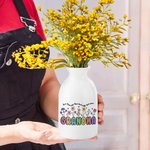 Florero de cerámica personalizado con flores de acuarela y texto Decoración para el hogar Regalo del Día de la Madre para mujer