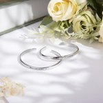 Lot de 2 Bracelets Personnalisés avec Pierre de Naissance et Texte Gravé Cadeau Fête des Mères Anniversaire pour Mère Fille