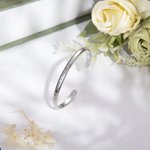 Lot de 2 Bracelets Personnalisés avec Pierre de Naissance et Texte Gravé Cadeau Fête des Mères Anniversaire pour Mère Fille