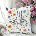 Personalizzato mano nella mano acquerello floreale copertina cuscino con nomi compleanno festa della mamma regalo per la madre nonna zia