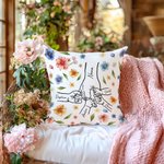 Personalizzato mano nella mano acquerello floreale copertina cuscino con nomi compleanno festa della mamma regalo per la madre nonna zia