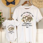 T-shirt personnalisé Notre première fête des mères ensemble Onesie bébé avec nom Girafe Elephant Ours Koala Cadeau pour nouvelle maman Bébé