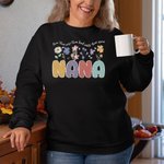 Sweatshirt fleur aquarelle personnalisé avec texte Fête des mères Cadeau d'anniversaire pour femme