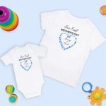 Personalizado Nuestro Primer Día de la Madre Corazón Flor Camiseta Bebé Body con Nombre Regalo para Nueva Mamá Bebé