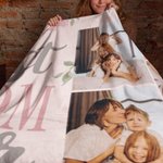 Personalisierte Best Mom Ever 5 Fotos Collage kuschelige weiche Decke mit Text Geburtstag Muttertag Geschenk für Mutter Großmutter