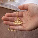 Personalized Birth Flower Book Necklace with Name Back to School Birthday Mother's Day Gift for Woman Book Lover