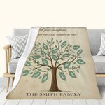Personalized Our Roots Remain As One Family Tree Fleece Blanket with 2-20 Names Mother's Day Birthday Gift for Mom Grandma