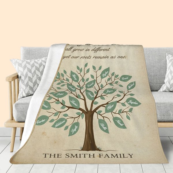 Our Roots Family Tree Fleece Blanket 2-20 Names