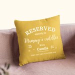 Personalized Mommy's Cuddles Cushion Throw Pillow Cover with Baby Name and Birth Date Mother's Day Gift for Women