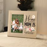 Henkilökohtainen koti on siellä, missä äiti on syntynyt kukka nahkainen valokuvakehys, jossa on taittuva jalusta ja ripustin Syntymäpäivä Äitienpäiväl