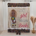 Henkilökohtainen Vain tyttö, joka rakastaa kirjoja Pehmeä peitto Kodin sisustus Syntymäpäivä Lukeminen lahja kirjan ystävälle