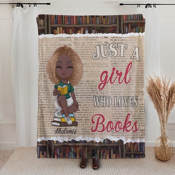 Henkilökohtainen Vain tyttö, joka rakastaa kirjoja Pehmeä peitto Kodin sisustus Syntymäpäivä Lukeminen lahja kirjan ystävälle