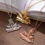 Personalized Birth Flower Book Necklace with Name Back to School Birthday Mother's Day Gift for Woman Book Lover