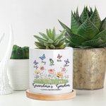 Vaso per piante in ceramica con nome personalizzato Grandma's Garden Butterfly Regali di inaugurazione per la nonna Mamma