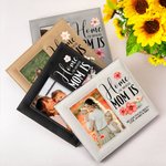 Henkilökohtainen koti on siellä, missä äiti on syntynyt kukka nahkainen valokuvakehys, jossa on taittuva jalusta ja ripustin Syntymäpäivä Äitienpäiväl