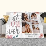 Personalisierte Best Mom Ever 5 Fotos Collage kuschelige weiche Decke mit Text Geburtstag Muttertag Geschenk für Mutter Großmutter
