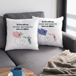 Personalized The Love Between Mother and Daughter Knows No Distance Map Throw Pillow Cover Long Distance Father's Day Mother's Day Gift for Family