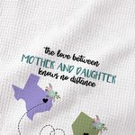 Personalized The Love Between Mother and Daughter Knows No Distance Map 100% Cotton Waffle Tea Towel Long Distance Mother's Day Gift for Family