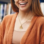 Personalized Birth Flower Book Necklace with Name Back to School Birthday Mother's Day Gift for Woman Book Lover