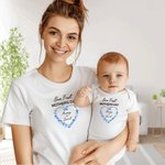 Personalizado Nuestro Primer Día de la Madre Corazón Flor Camiseta Bebé Body con Nombre Regalo para Nueva Mamá Bebé