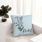 Funda de Almohada Personalizada Flor de Nacimiento Multicolor con Nombre Día de la Madre Regalo de Cumpleaños para Mujer