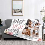 Personalisierte Best Mom Ever 5 Fotos Collage kuschelige weiche Decke mit Text Geburtstag Muttertag Geschenk für Mutter Großmutter