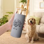 Henkilökohtainen lemmikkieläinten valokuva kaiverrettu nimi 17oz lasi Tumbler silikoni holkki bambu kansi ja olki syntymäpäivälahja lemmikkieläinten y