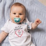 Personalizado Nuestro Primer Día de la Madre Corazón Flor Camiseta Bebé Body con Nombre Regalo para Nueva Mamá Bebé