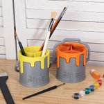Personligt 3D-utskriftsmålningshink stil pennhållare födelsedag barndag present för målare barn