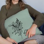 Funda de Almohada Personalizada Flor de Nacimiento Multicolor con Nombre Día de la Madre Regalo de Cumpleaños para Mujer