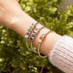 Personalizado 1-5 Cristal Raw Birthstones Ajustable Familia Bangle Día de la Madre Cumpleaños Regalo para las mujeres