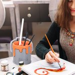 Personligt 3D-utskriftsmålningshink stil pennhållare födelsedag barndag present för målare barn