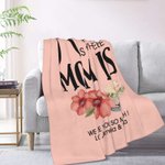 Personalized Home Is Where Mom Is Birth Flower Soft Blanket with Text Mother's Day Birthday Gift for Mom
