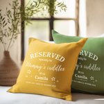 Personalized Mommy's Cuddles Cushion Throw Pillow Cover with Baby Name and Birth Date Mother's Day Gift for Women