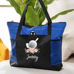 Sac en Toile Personnalisé avec Nom à Motif Balle de Golf Sac de Grande Capacité avec Fermeture Éclair Cadeau Sportif pour Amateur de Golf