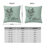 Funda de Almohada Personalizada Flor de Nacimiento Multicolor con Nombre Día de la Madre Regalo de Cumpleaños para Mujer