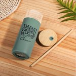 Henkilökohtainen lemmikkieläinten valokuva kaiverrettu nimi 17oz lasi Tumbler silikoni holkki bambu kansi ja olki syntymäpäivälahja lemmikkieläinten y