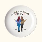 De tal madre tal hija Oh Crap Plato de cerámica personalizado con nombre Cumpleaños Día de la Madre Regalo para mujer