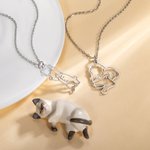 Gepersonaliseerde Honden Silhouet Ketting met Naam Verjaardag Verjaardag voor Huisdierliefhebber