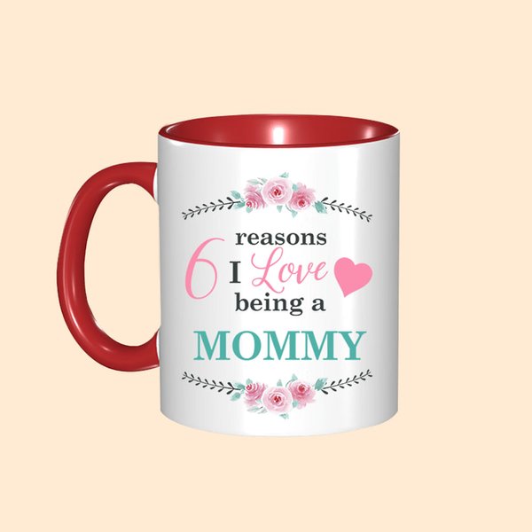 Personalisierte Gründe, die ich liebe, eine Mama zu sein 11oz keramische Tasse mit Spitznamen und 1-6 Kindernamen Geburtstag Muttertag Geschenk für Ma