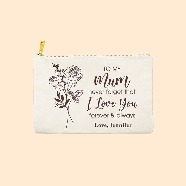 Birth Flower Bouquet Cosmetic Bag